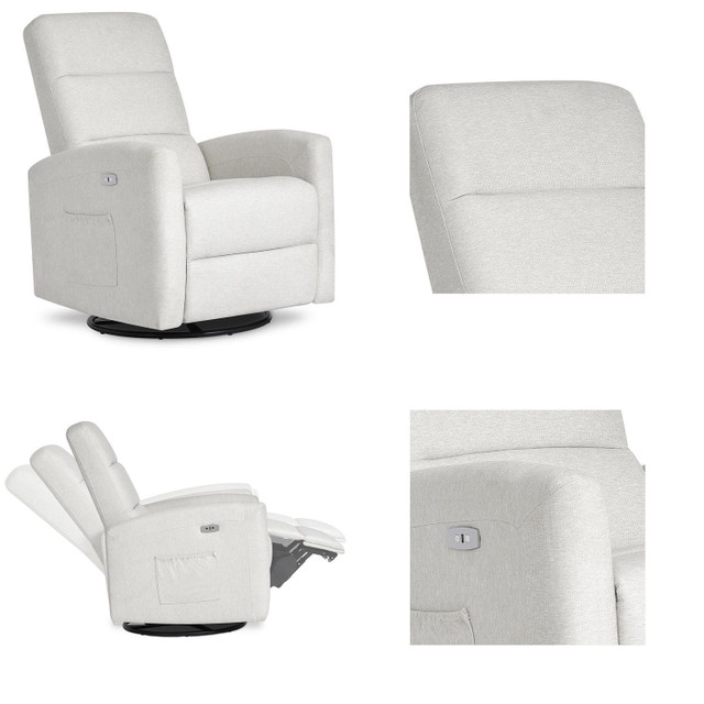 Dream On Me Berkley Upholstered Glider / Power Recliner / Swivel in Chairs & Recliners in Mississauga / Peel Region - Image 4