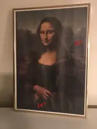 DaVinci Mona Lisa framed print 14" x 20" $20