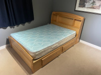 Double bed with mattress and storage