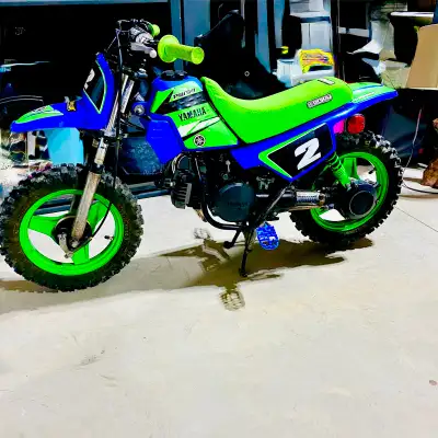 1998 PW 50 fully rebuilt with custom powder coated rims, suspension springs matching green gripper s...