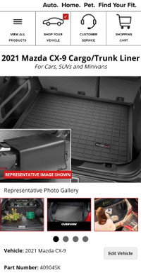 Weathertech floor & Trunk mats for Mazda CX-9 (2021 Model)