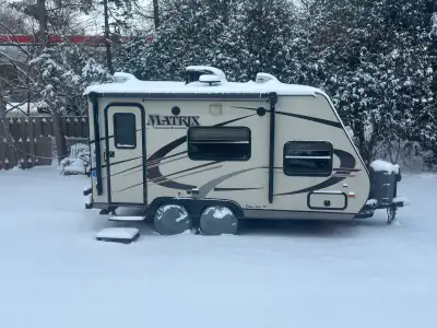 Well-maintained and ready for camping! This 2014 Gulf Stream Matrix 718FBlightweight, easy to tow, a...