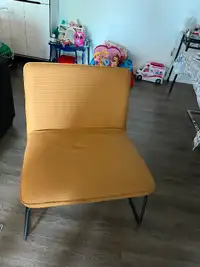 Yellow designer, living room chair