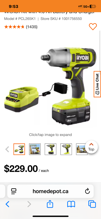 Ryobi one + Impact Wrench Kit, View more