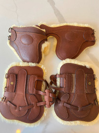 Bruno Delgrange Front and Back Leather Horse Boots. New!