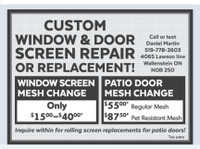 Window  and door screen repair 