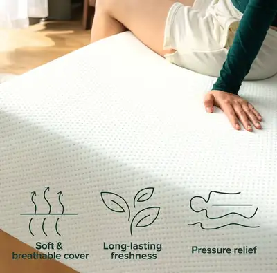 FREE 10’ King Zinus Memory Foam Mattress, View more