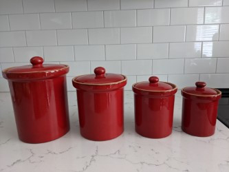 Red clay canister for sale  