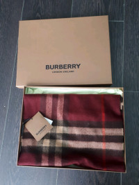 authentic burberry burgundy scarf