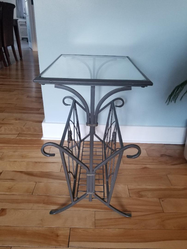 Glass and Metal Side Table with Storage in Other Tables in Ottawa - Image 2