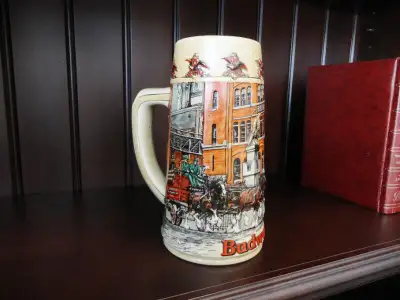 Budweiser Ceramic Hand Painted Beer Stein St Louis Brewhouse, View more