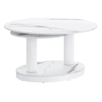 Elara Sintered Stone Coffee Table In White Free Delivery..., View more