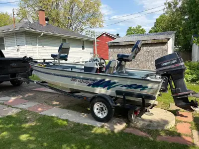 ** If this ad is up it is still available** 1995 16' Sea Nymph fishing boat and trailer. (Wheel bear...