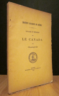VOYAGE ET MÉMOIRES SUR LE CANADA. PAR FRANQUET. 1889.
