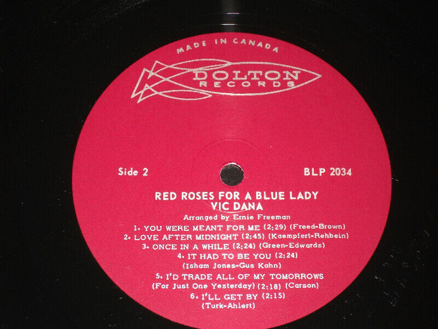 Vic Dana - Red roses for a Blue Lady (1956) LP dans CD, DVD et Blu-ray  à Ville de Montréal - Image 4