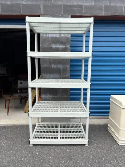 Price is firm. Its in good condition. Can hold a lot of weight. Lots of shelf space. Comes from a sm...