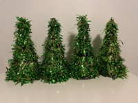 Christmas decor – green tinsel trees