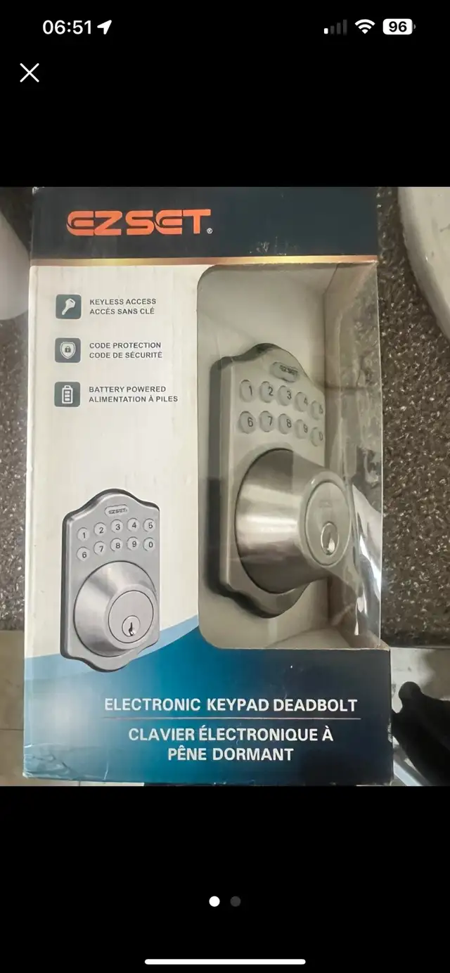 EZSET Electronic Keypad Deadbolt Door Lock, Satin Nickel628632602304011223