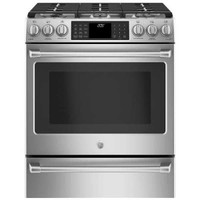 GE Stove 30 inch wide dual fuel gas top electric oven 