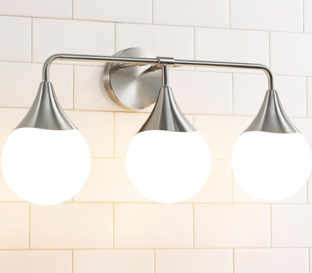 Applique murale en nickel brossé avec verre globe blanc, NEUF in Indoor Lighting & Fans in Québec City - Image 2