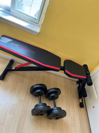 Workout Bench + Weights