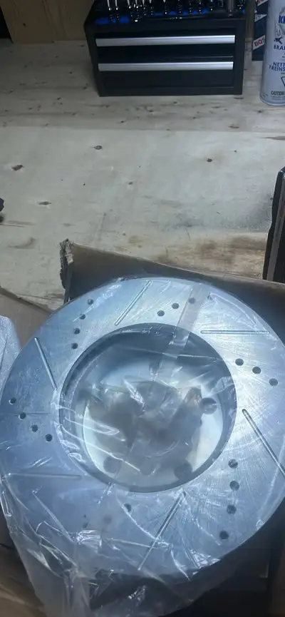 Brake parts for 5 lug 2nd gen Tacoma (2005-2015). $100 for set of slotted rotors, brand new. $100 fo...