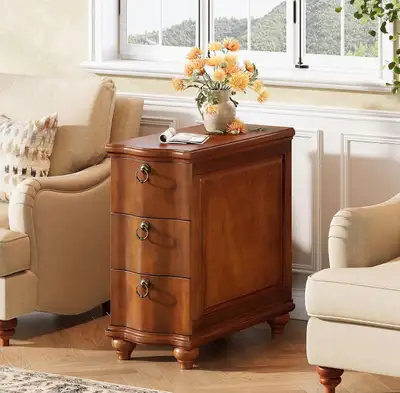 Traditional 3-Drawer Wooden Side Table / Nightstand – Brand New, View more