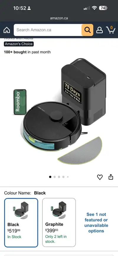 Used less than 2 months!!! Keep your home spotless with this pre-owned iRobot Roomba Combo j7+ robot...
