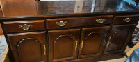 Wood dresser cabinet with removal glass top