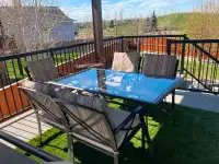 Steel Frame Patio Table With 5 Chairs