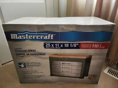 DISCONTINUED MASTERCRAFT 4 DRAWER STORAGE TOOL CHEST WITH WO, View more
