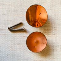 2 / $5 - Vintage Copper Cupboard Door Handles / Pulls