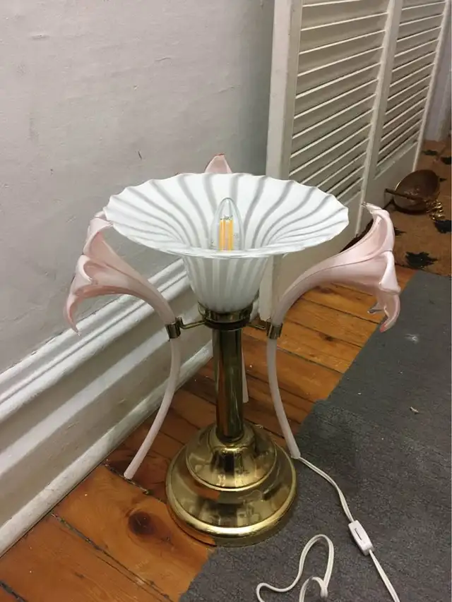2 Mid Century Murano Glass Brass Tubular Table Lamps - $500 FIRM in Indoor Lighting & Fans in City of Montréal - Image 4