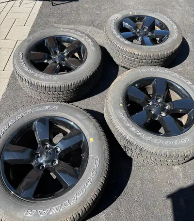 Set of GooodYear Wrangler's on OEM rims for RAM 1500 DS(Classic body style all years) Tires have app...