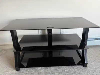 Black Glass 3-Tier TV Stand, View more