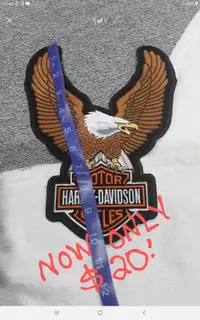 New 10 inch embroidered harley davidson patch. Not used