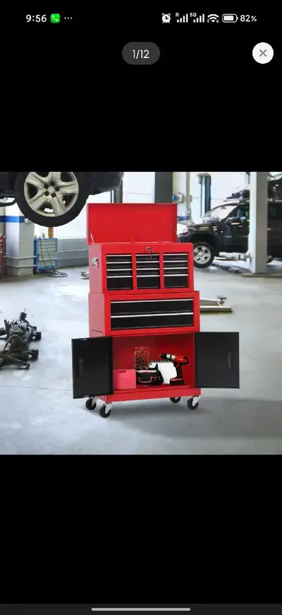 6-Drawer Rolling Tool Chest, 2 in 1 Lockable Storage Cabinet, View more