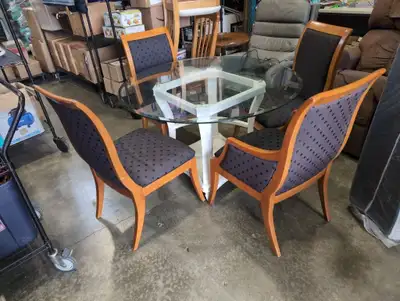 GLASS TOP TABLE 4 AMAZING CHAIRS, View more