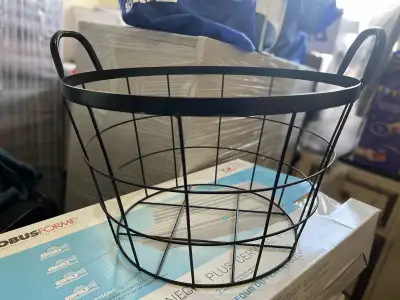 Black Wire Basket with Handles, View more