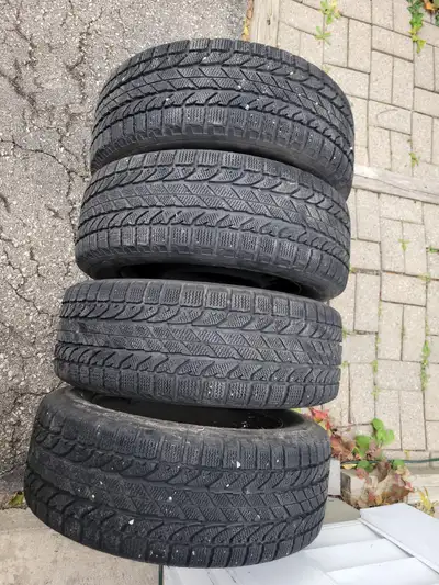 Winter tires for sale! Tread levels are shown in the photos and size:)