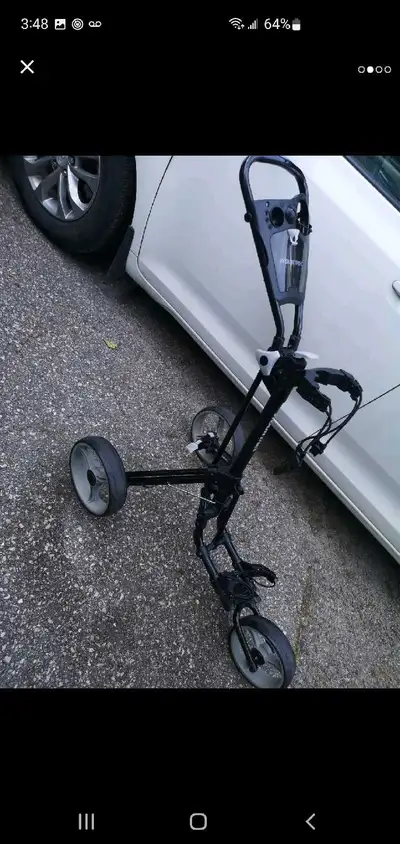 3 WHEEL FOLDING GOLF CART WITH BRAKE & CUP HOLDER, View more
