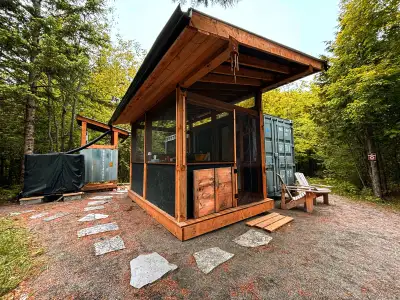 Enjoy our Ontario forest in a unique cabin, meant for couples or young families. Cabin season has st...