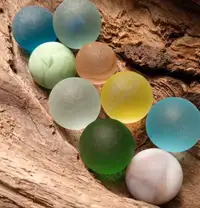 Pastel  colors set of 9 Sea glass marbles perfectly weathered