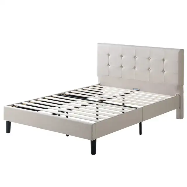 Upholstered Double Bed Frame - Zinus in Beds & Mattresses in Mississauga / Peel Region - Image 2