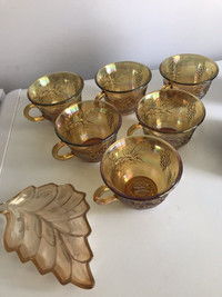 Miscellaneous Items Carnival Glass Blue Mountain Vases Cups Etc.