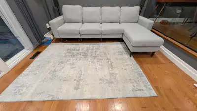 Cozy 4-Seater L-Shape Sectional Sofa & Rug, View more