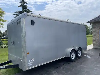 2017 enclosed car mate 7x18 ramp door ball 2 5/16 Tandem axle 3500lbs x2 with both brakes Gvwr 7000l...