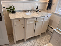  Carrera marble bathroom vanity and faucet