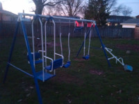 Kids swing set with slide available as well