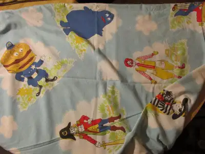 Ronald MCDONALDS Vintage 1970s Twin Bed Sheet Canada Fast Food, View more
